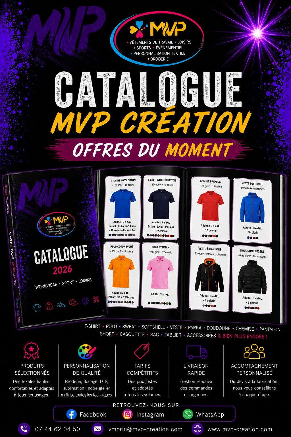 Catalogue Catalogue Offres 2026 | Textile Sport & Personnalisation – MVP Création — MVP Création personnalisation textile
