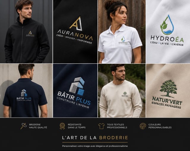 Réalisation textile MVP Création — broderie, flocage, DTF, personnalisation logo France
